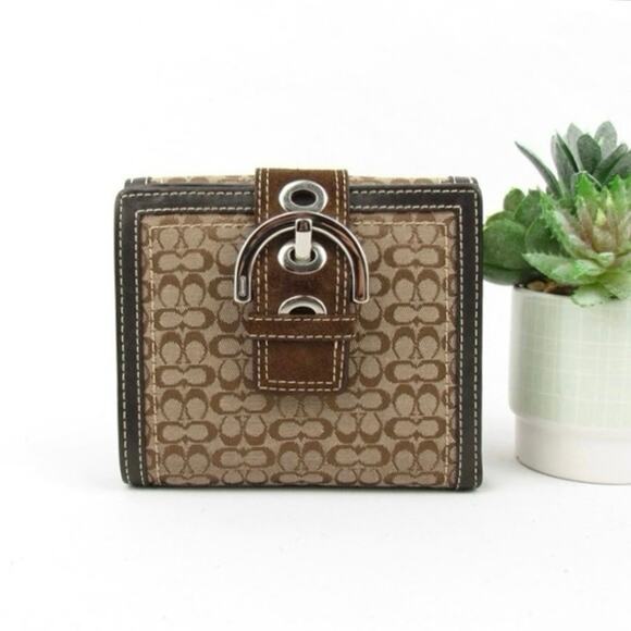 Coach Signature Buckle Bifold Wallet - Picture 1 of 7